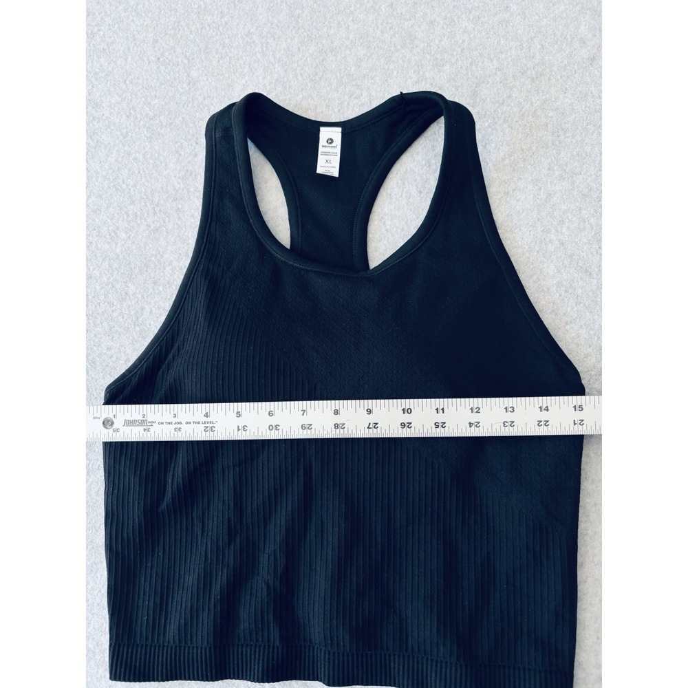 90 Degree by Reflex Womens XL Black Seamless Ribbed Racerback Crop Tank Top - Picture 7 of 7